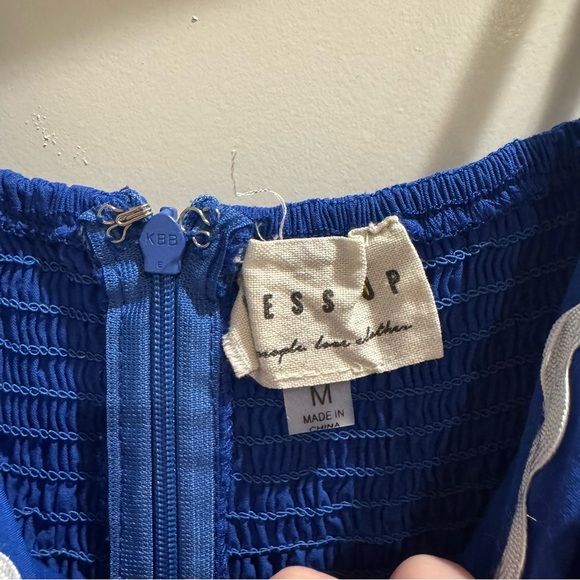 Blue Ruffled Mini Dress - Picture 2 of 3